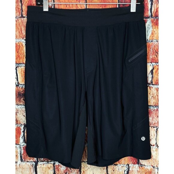 Lululemon T.H.E. Short 9" Linerless Men’s Black Medium Active Shorts Side Slit - Picture 1 of 4